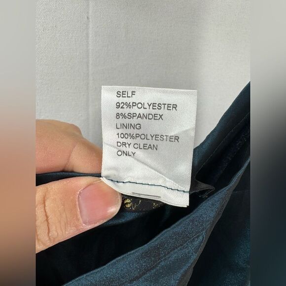 Tadashi SHoji Taffeta A-Line Lake iridescent Long Skirt Style # 5B528L Size 16 - Picture 5 of 7